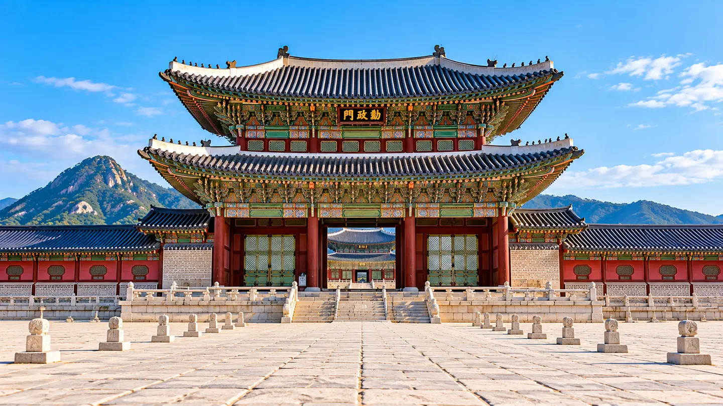 The main gate of Gyeongbokgung Palace, Seoul, South Korea