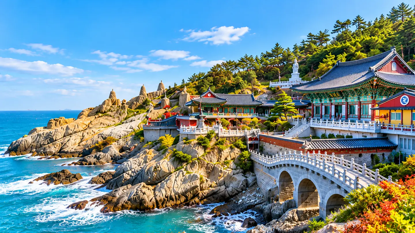 Haedong Yonggungsa temple on the coastal cliffs, Busan, South Korea